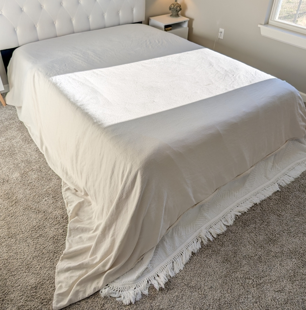 Casaluna Target King Size Elegant Cream Duvet Cover Linen Cotton Heavy Fabric